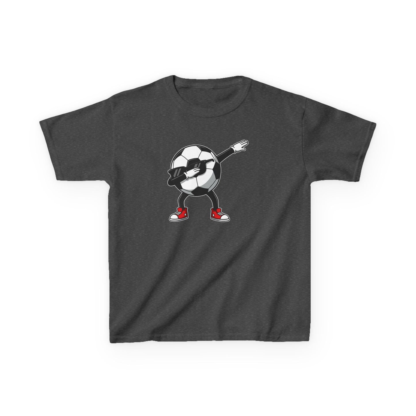Dabbing Soccer Ball Kids T-Shirt, Cartoon Football Tee for Boys Girls, Sporty Youth Soccer Graphic Shirt, Football Fan shirt