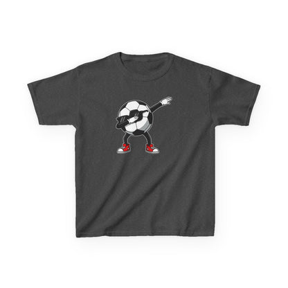 Dabbing Soccer Ball Kids T-Shirt, Cartoon Football Tee for Boys Girls, Sporty Youth Soccer Graphic Shirt, Football Fan shirt