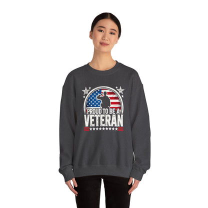 Proud Veteran Crewneck Sweatshirt, Veterans Day Gift, Military Tribute, USA Flag Apparel, Casual Comfort Wear, Gift for veteran Father