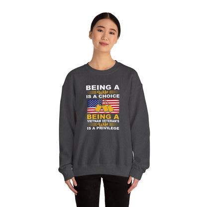 Vietnam Veteran Spouse Sweatshirt, Patriotic Crewneck, Gift for Veteran's Wife, Military Appreciation Apparel, Remembrance Day Gift