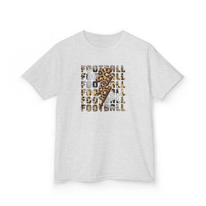 Leopard Lightning Football Kids T-Shirt, Youth Football Graphic Tee, Bold Game Day Shirt for Boys and Girls, Football world Cup  2026 shirt