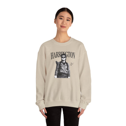 Harrington Portrait Crewneck Sweatshirt | Vintage Photo Graphic Pullover | Aesthetic Unisex Sweatshirt, Retro Streetwear Gift