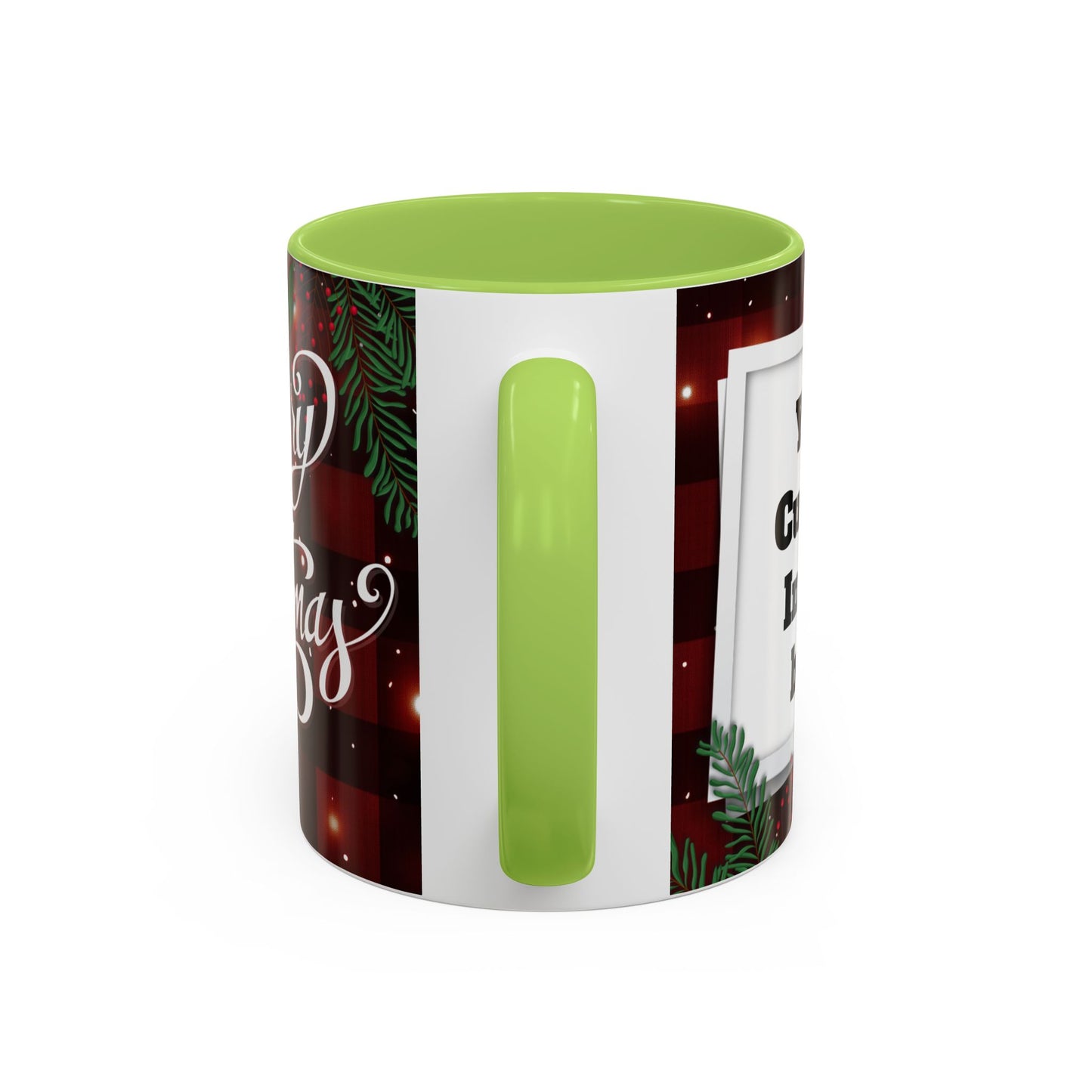 Personalized  Merry Christmas Accent Coffee Mug, Holiday Gift, Xmas Decor, Festive Beverage Cup, Custom Holiday Mug