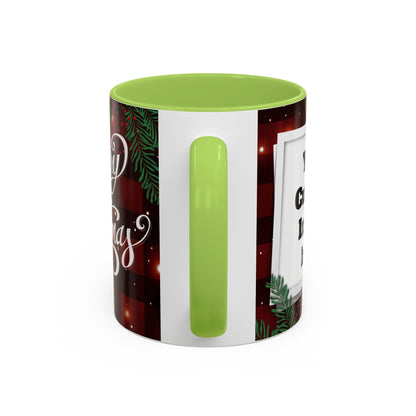 Personalized  Merry Christmas Accent Coffee Mug, Holiday Gift, Xmas Decor, Festive Beverage Cup, Custom Holiday Mug