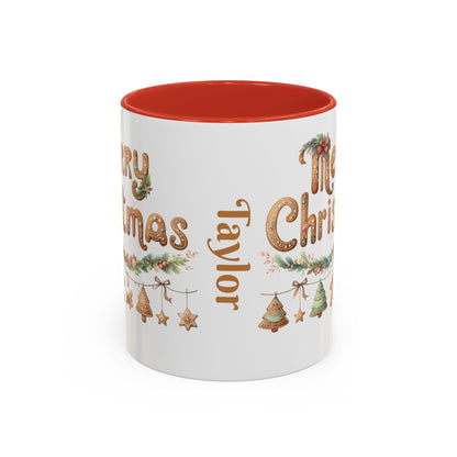 Personalized Christmas Cheer Coffee Mug, Holiday Gift, Festive Drinkware, Seasonal Decor, Cute Mug, Joyful Holiday Memento
