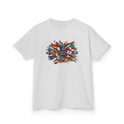 Colorful Paint Splash Kids T-Shirt | 2026 USA Soccer Tee for Kids | Abstract Art Graphic Shirt | Fun Youth Fan Gift, Football Lover Gift