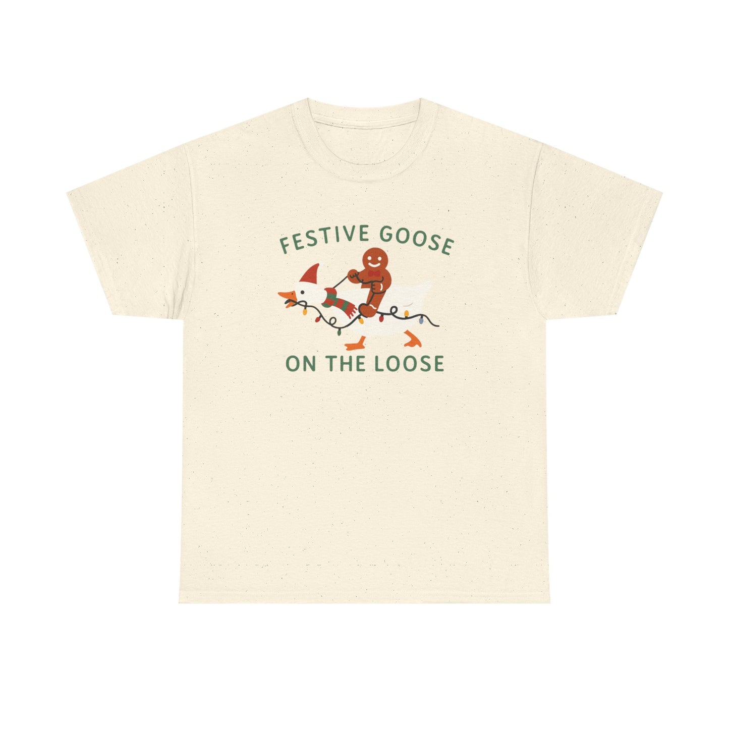 Festive Goose on the Loose Shirt, Funny Christmas Gingerbread Tee,  Holiday Comfort Colors T-Shirt, Cute Xmas Gift for Her and Him