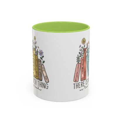 There Is No Such Thing As Too Many Books Mug, Book Lover Accent Coffee Cup, Reading Mug, Floral Bookstack Gift, Cozy Reader Ceramic Mug