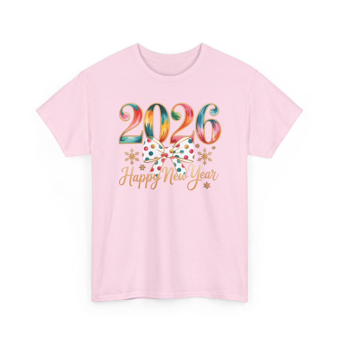 2026 Happy New Year Shirt, Colorful Bow New Year Tee, New Year Outfit, Cute NYE Party T-Shirt, 2026 Celebration Graphic Tee, New Year Gift