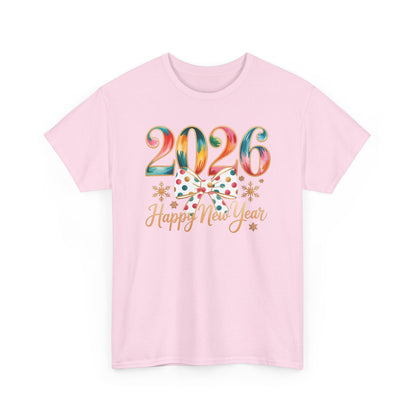 2026 Happy New Year Shirt, Colorful Bow New Year Tee, New Year Outfit, Cute NYE Party T-Shirt, 2026 Celebration Graphic Tee, New Year Gift