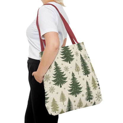 Holiday Pine Tree Tote Bag, Tote Bag, Christmas Tote Bag, Perfect Christmas Gift, Festive Green Design, Seasonal Accessories