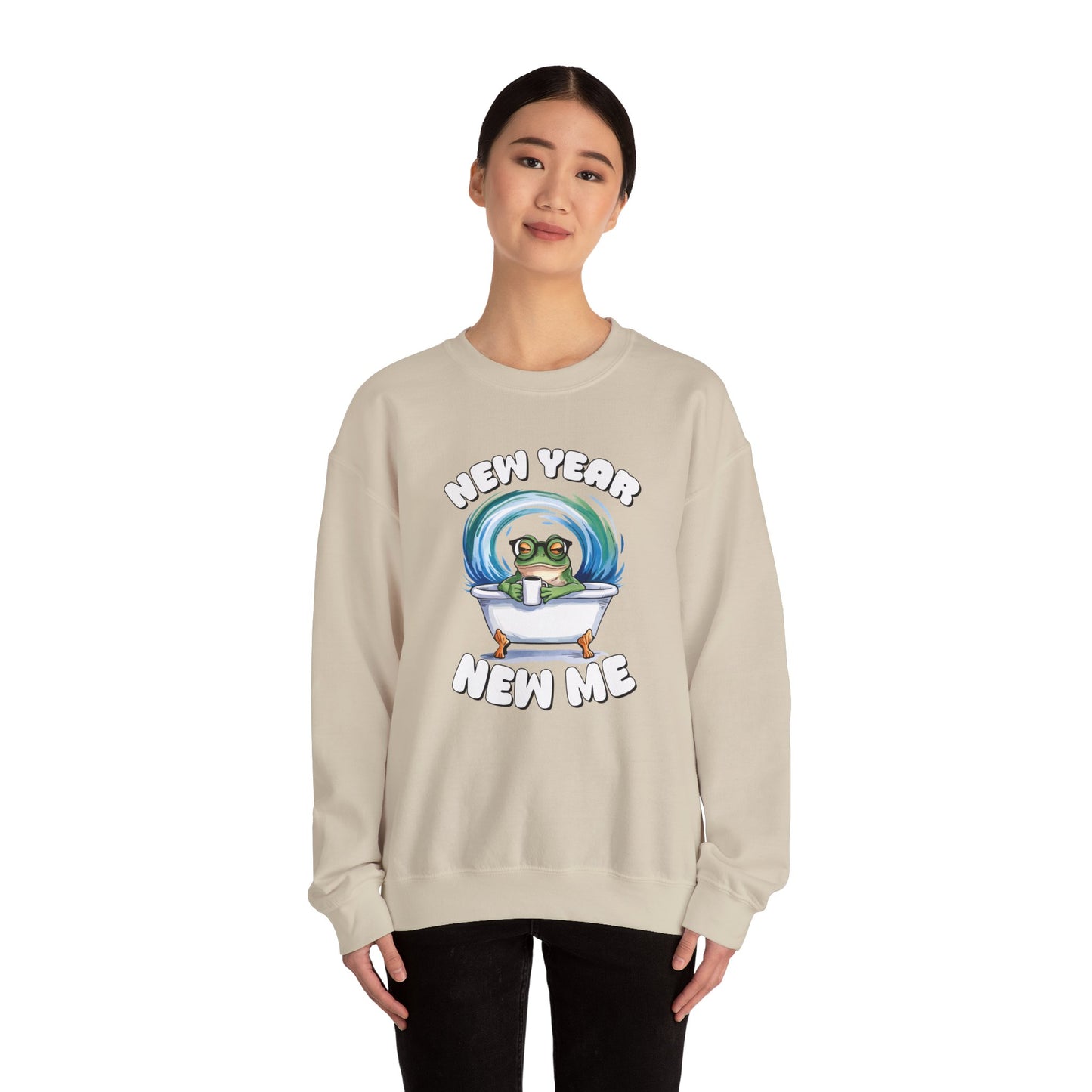 New Year New Me Frog Sweatshirt, Funny New Year Shirt, Happy New Year 2026 Sweatshirt, Cute Frog Coffee Pullover, 2026 Trendy Sweatshirt