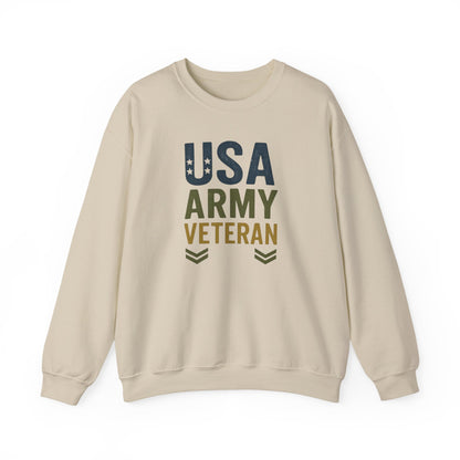 USA Army Veteran Crewneck Sweatshirt - Perfect Gift for Veterans, Military Appreciation, Sweatshirt For Navy Veteran, Patriotic Fashion