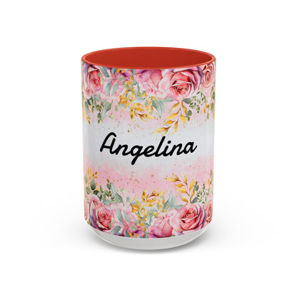 Personalized Floral Accent Coffee Mug, Custom Gift for Her, Birthday Mug, Floral Drinkware, Mother's Day Gift