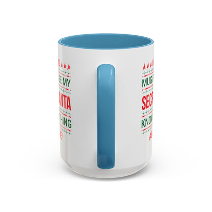 Personalized Secret Santa Accent Coffee Mug, Holiday Gift, Funny Christmas Mug, Unique Office Secret Santa Gift, Custom Drinkware