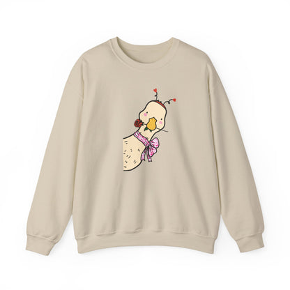 Cute Chick Scarf Sweatshirt | Cozy Bird Crewneck | Cute Animal Sweater | Kawaii Chick Pullover | Gift for Her | Fall Winter Cute Top