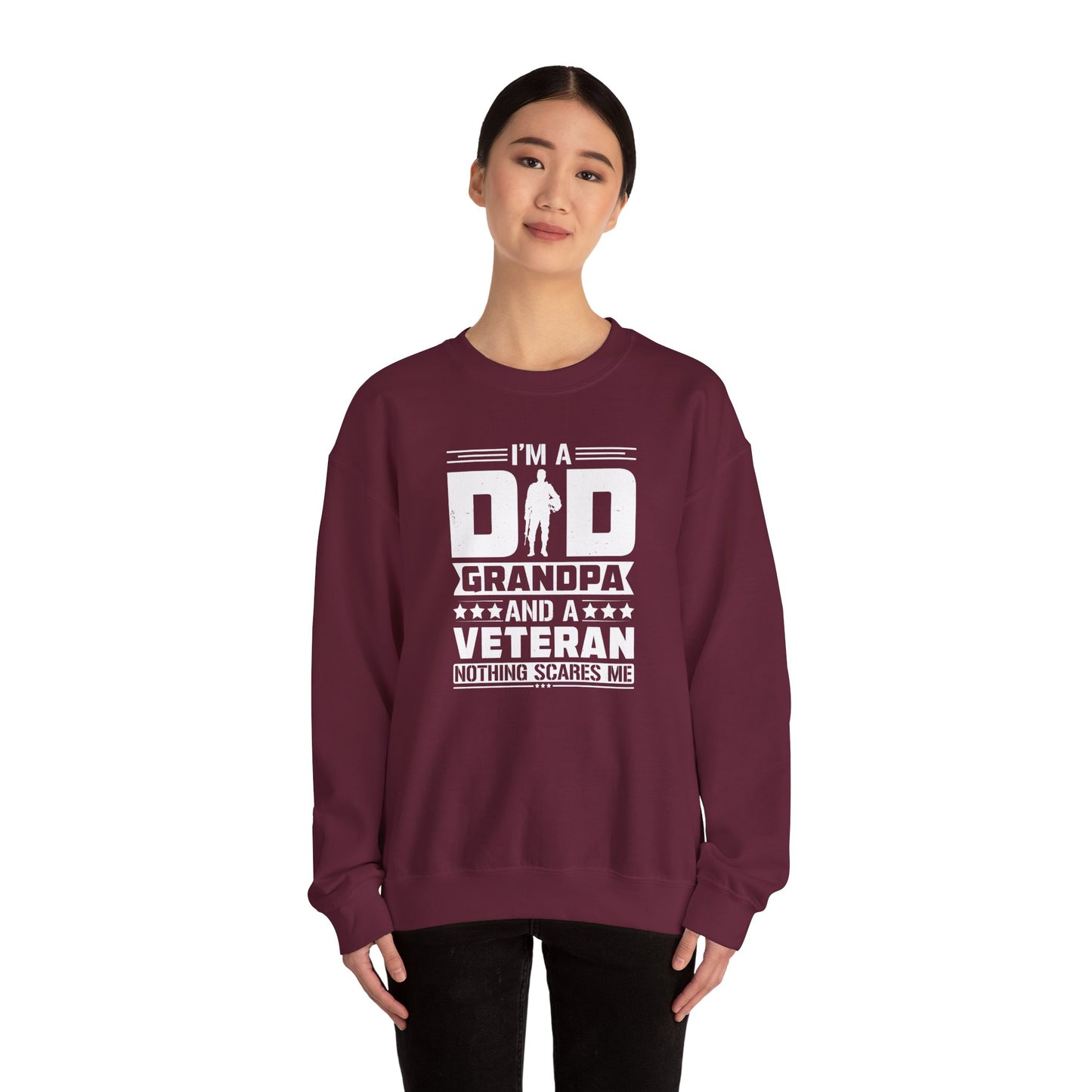 Veteran Grandpa  Cozy Casual Wear Sweatshirt, Father's Day Gift, Military Tribute, Proud Grandpa, Gift for Veteran's Grandpa, Military Pride