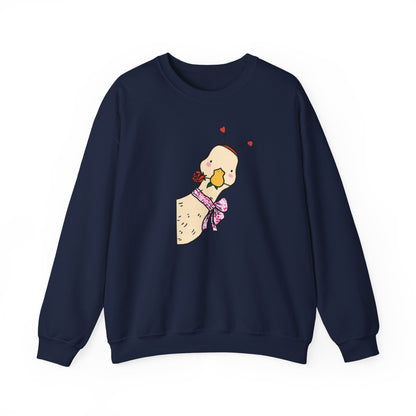 Cute Chick Scarf Sweatshirt | Cozy Bird Crewneck | Cute Animal Sweater | Kawaii Chick Pullover | Gift for Her | Fall Winter Cute Top