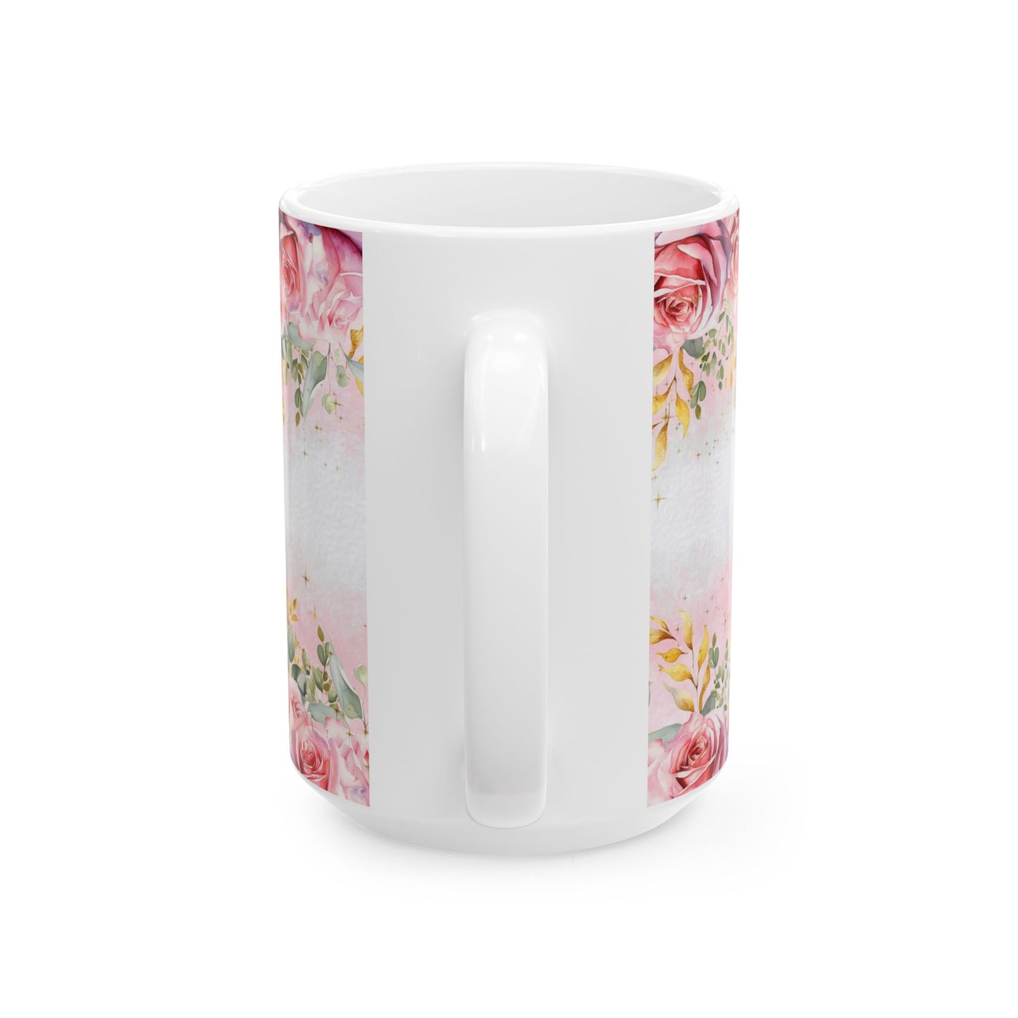 Personalized Floral Ceramic Mug, Custom Coffee Cup, Gift for Her, Birthday Mug, Cute Kitchenware, Bridesmaid Gift, Gift for Her
