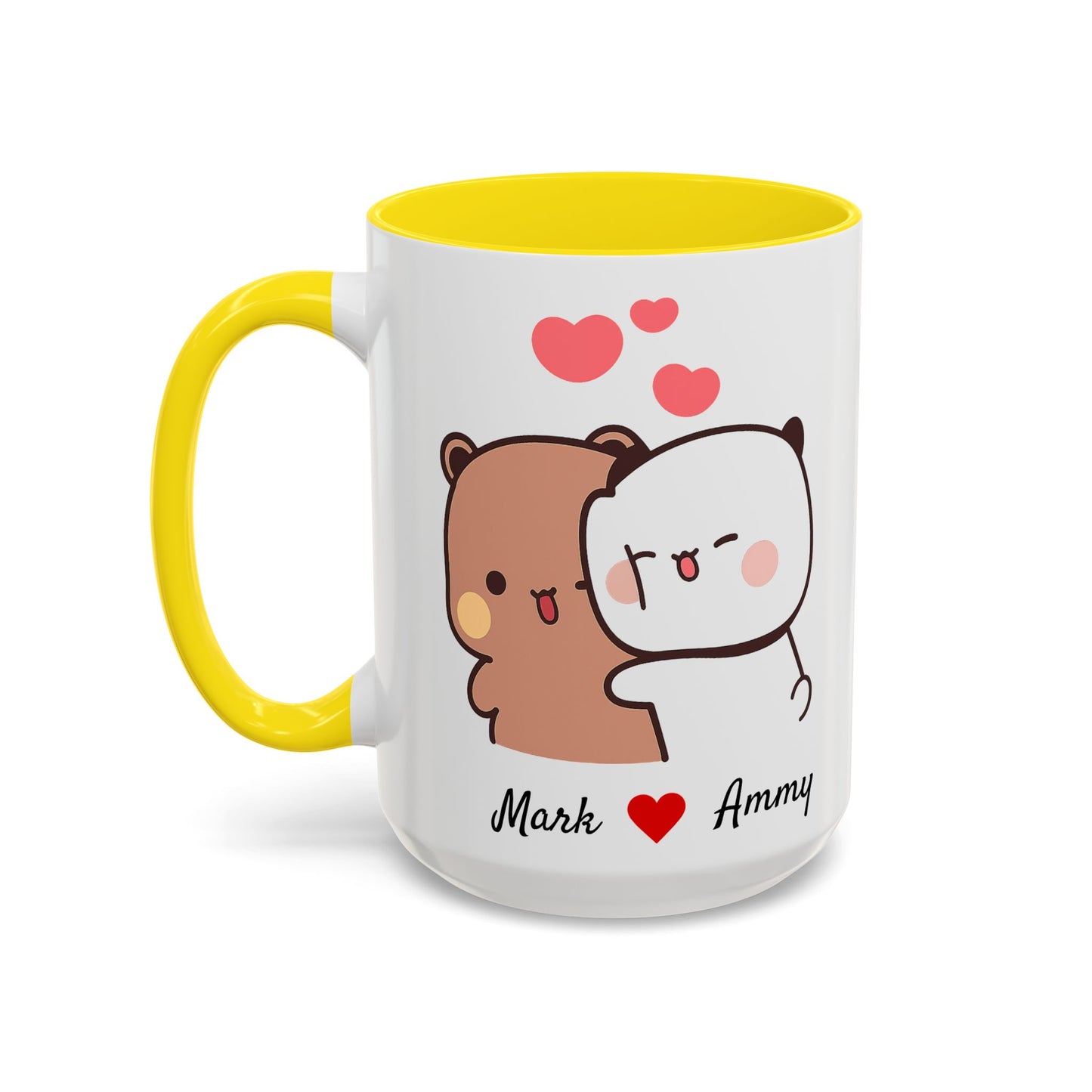 Personalized Dudu Bubu Mug | Cute Bear Coffee Cup | Color Handle Mug | Birthday Christmas Gift | Funny Mug for Her Him Valentine Gift