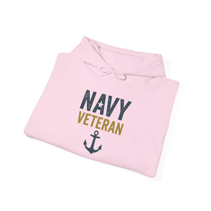 Navy Veteran Hoodie| Patriotic Military Pullover with Anchor | US Navy Gift for Men & Women | Veteran Pride Crewneck