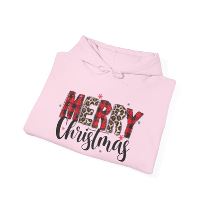 Merry Christmas Hooded Sweatshirt, Cozy Holiday Hoodie, Winter Gift, Christmas Apparel, Festive Sweatshirt, Unisex Christmas Wear