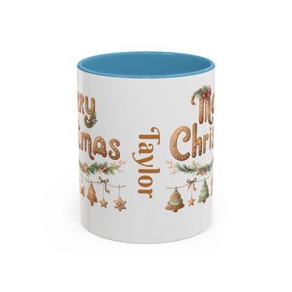 Personalized Christmas Cheer Coffee Mug, Holiday Gift, Festive Drinkware, Seasonal Decor, Cute Mug, Joyful Holiday Memento
