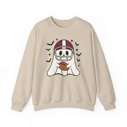 Halloween Ghost Football Sweatshirt, Cozy Crewneck, Unisex Sweatshirt, Fall Apparel, Spooky Season Fashion, Ghost Design