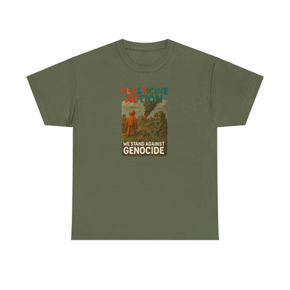 Plasticine Action Heavy Cotton Tee, Stand Against Genocide, Activist Wear, Social Justice Shirt, Awareness Tee, Thought Provoking Apparel