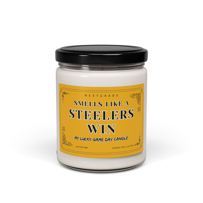 Smells Like a Steelers Win Candle, Funny Game Day Candle, Sports Fan Gift, Home Fragrance, Clean Burn 9oz Soy Candle
