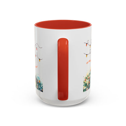 Personalized Festive Cat Accent Coffee Mug, Holiday, Christmas, Unique Gift, Home Decor, Cute Cat Lovers, Christmas Day Gift