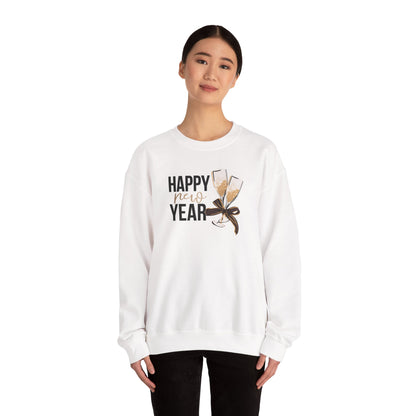 Happy New Year Sweatshirt | Champagne Toast Crewneck | New Year's Eve Party Shirt | Festive Winter Sweater | Cozy NYE Gift for Women Men