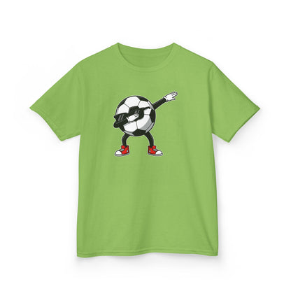 Dabbing Soccer Ball Kids T-Shirt, Cartoon Football Tee for Boys Girls, Sporty Youth Soccer Graphic Shirt, Football Fan shirt