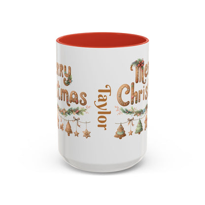 Personalized Christmas Cheer Coffee Mug, Holiday Gift, Festive Drinkware, Seasonal Decor, Cute Mug, Joyful Holiday Memento