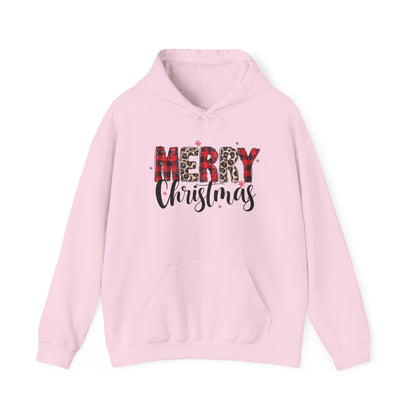 Merry Christmas Hooded Sweatshirt, Cozy Holiday Hoodie, Winter Gift, Christmas Apparel, Festive Sweatshirt, Unisex Christmas Wear