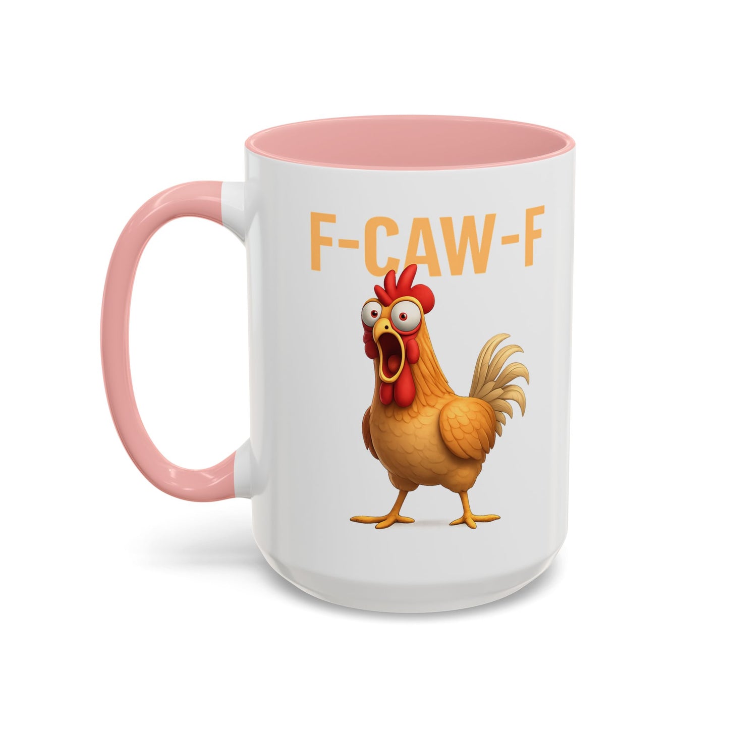 Funny Rooster Mug F-CAW-F Chicken Coffee Mug, Adult Humor Farm Animal Cup, Chicken Meme Mug, Gag Gift 11oz 15oz