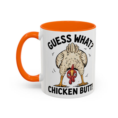 Funny Chicken Mug, Guess What? Chicken Butt! Coffee Mug, Farm Humor Mug, Rooster Joke Cup, Gift for Chicken Lovers, Gag Gift Mug