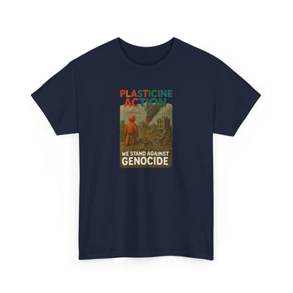 Plasticine Action Heavy Cotton Tee, Stand Against Genocide, Activist Wear, Social Justice Shirt, Awareness Tee, Thought Provoking Apparel