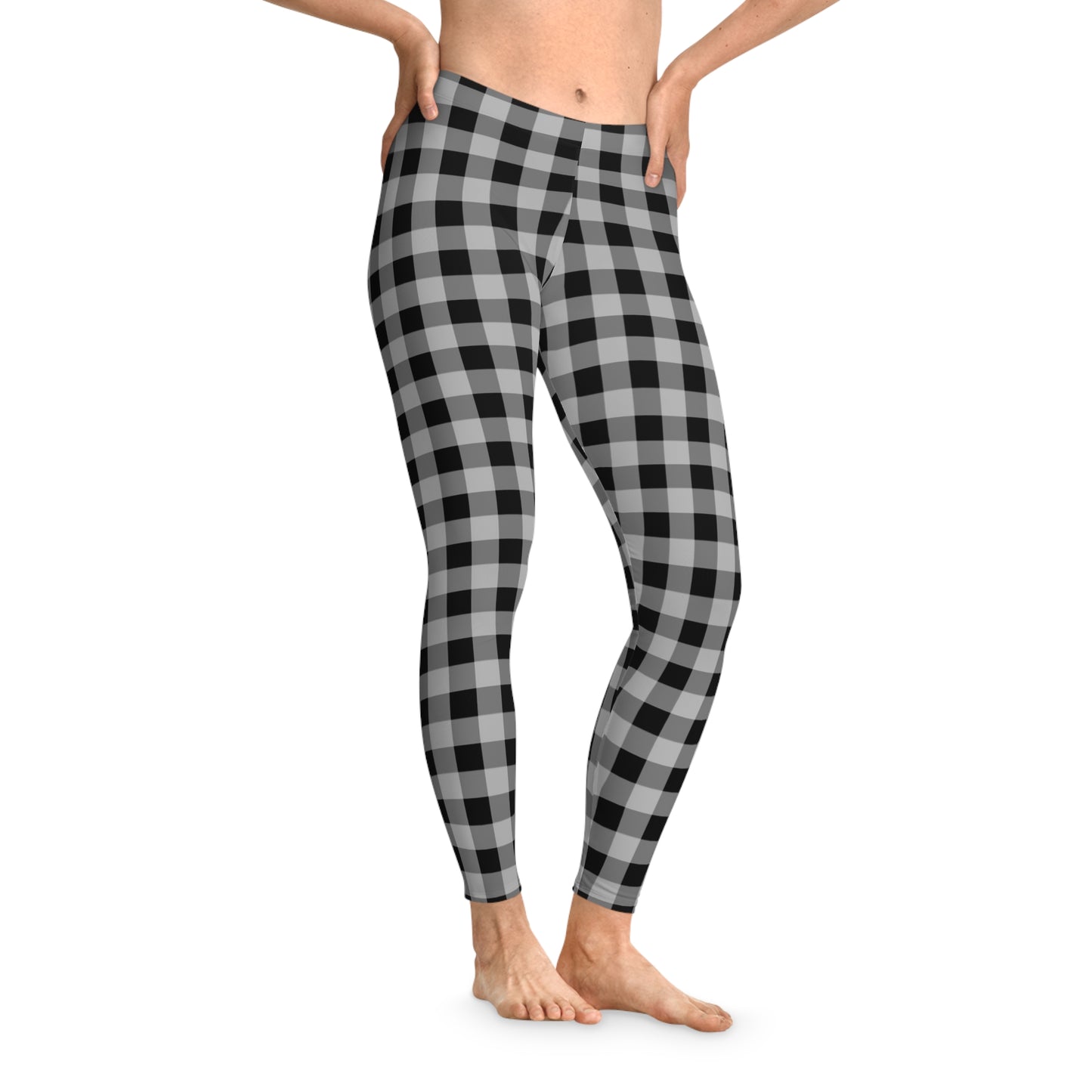 Chic Plaid Stretchy Leggings, Checked look LEGGINGS - Acrobatics, Yoga, Acroyoga - Batik, Tie-Dye - unisex -turquoise