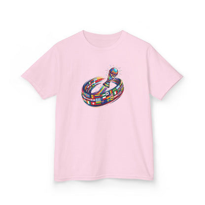 Colorful Flags Kids T-Shirt | International Flags Tee | Fun Support Shirt | 2026 World Cup USA T-Shirt, Political Soccer Fan Tee