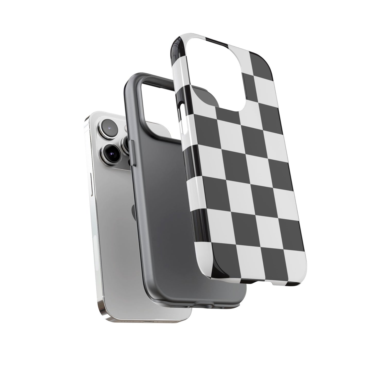Black and White Checker iPhone Case, Stylish iPhone Cover for Teens, Holiday Gift, Unique Mobile Accessories, Tough Protection