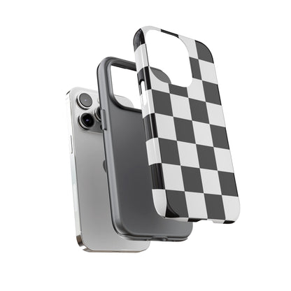 Black and White Checker iPhone Case, Stylish iPhone Cover for Teens, Holiday Gift, Unique Mobile Accessories, Tough Protection