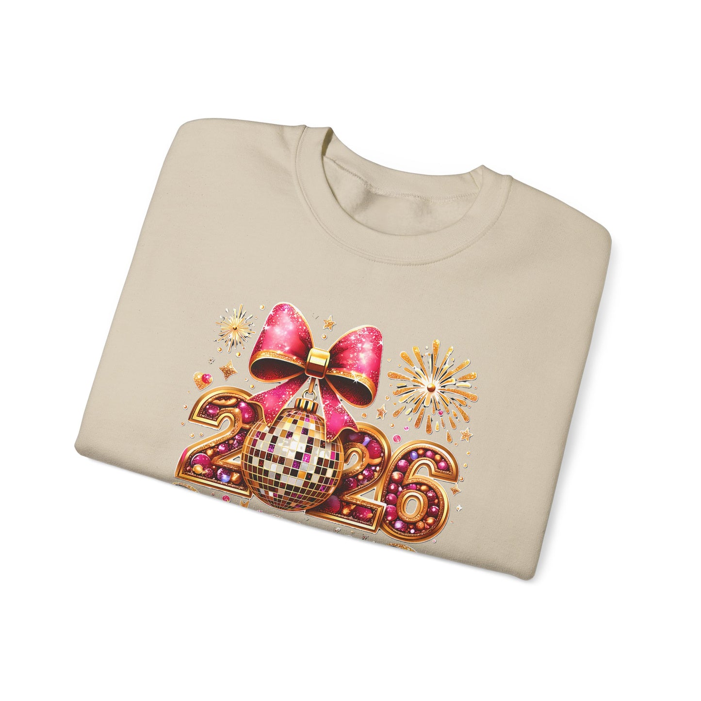 Happy New Year 2026, Trendy New Years, Red And Gold Sequins Glitter Faux Sparkly New Year Shirt, Hello 2026