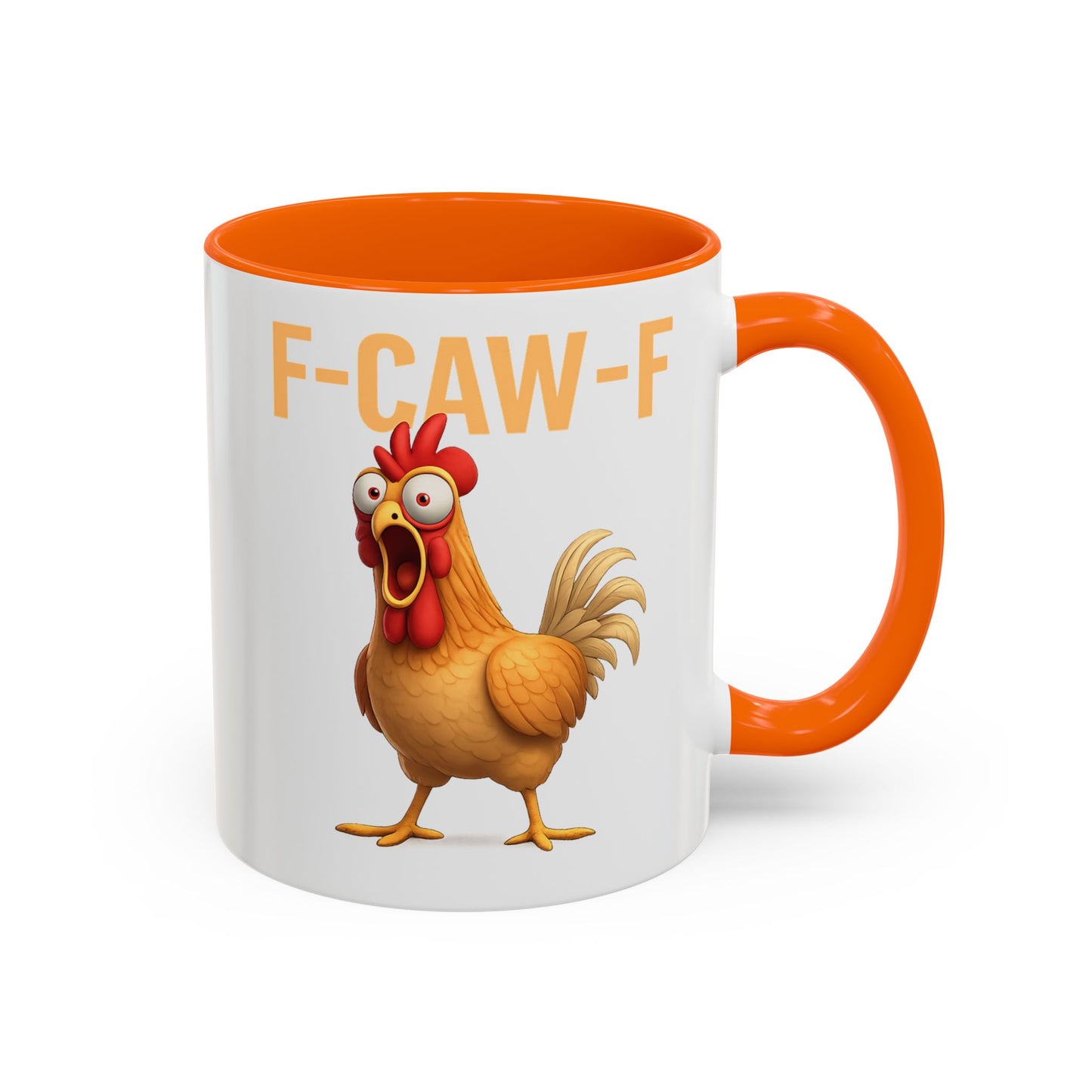 Funny Rooster Mug F-CAW-F Chicken Coffee Mug, Adult Humor Farm Animal Cup, Chicken Meme Mug, Gag Gift 11oz 15oz