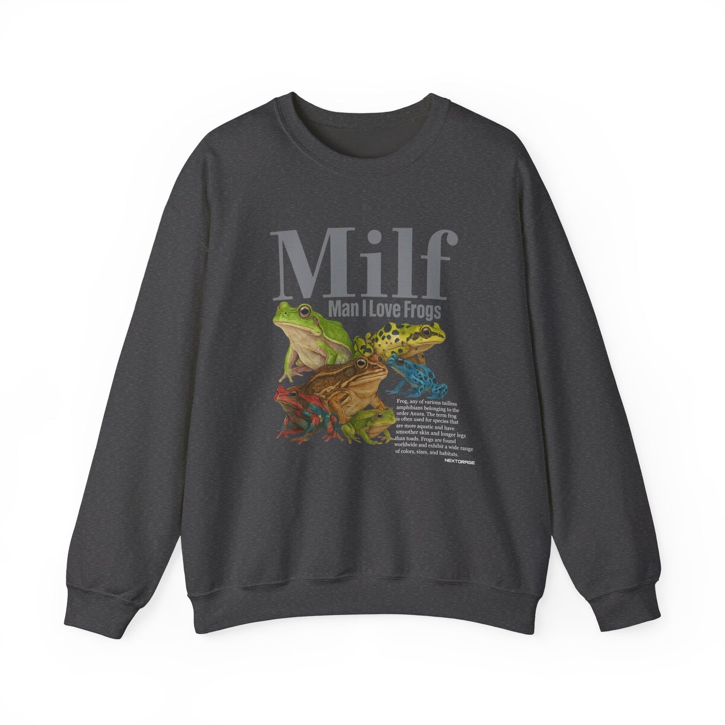Man I Love Frogs Sweatshirt, Vintage Style Meme Frog Sweater, Funny Gen Z ''MILF'' Frog Crewneck, Inappropriate Gag Gift, Cozy Pullover