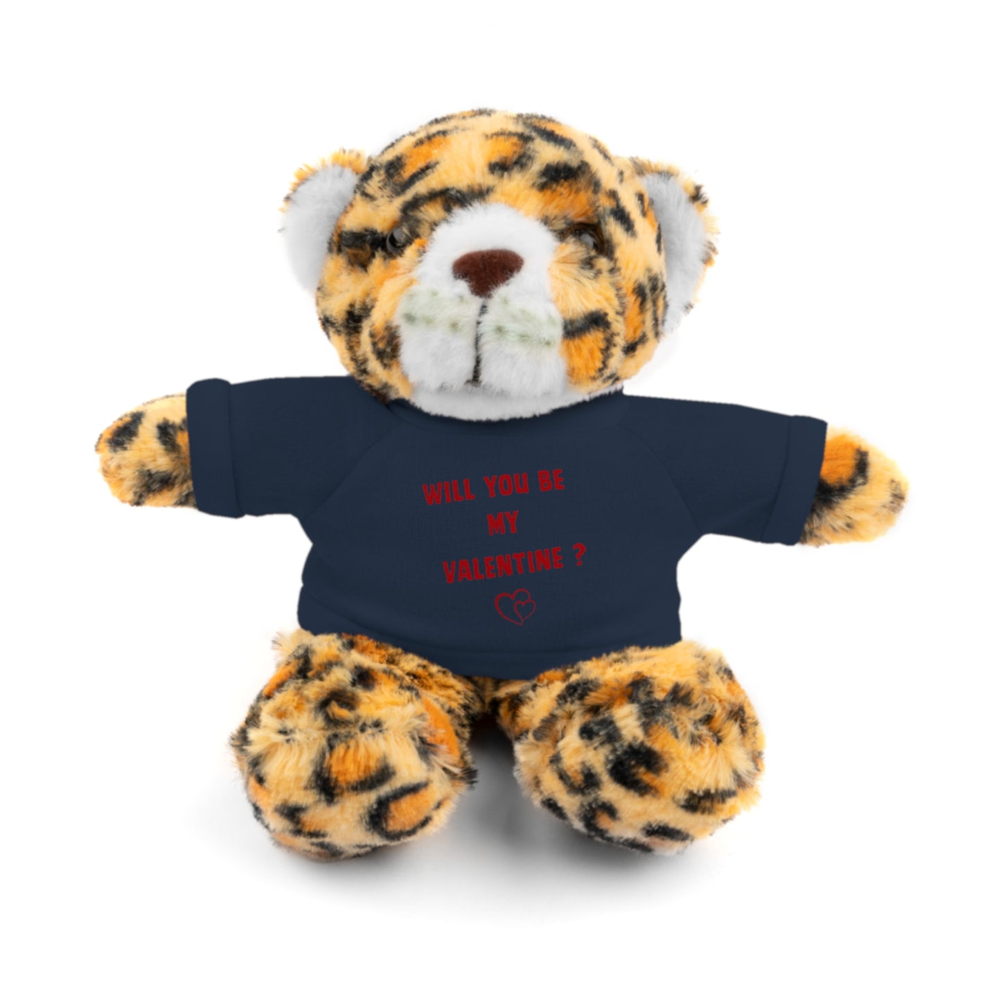 Will You Be My Valentine ? Teddy Bear, Plush Animal with T-Shirt, Cute Valentine's Day Gift, Stuffed Bear for Kids or Love