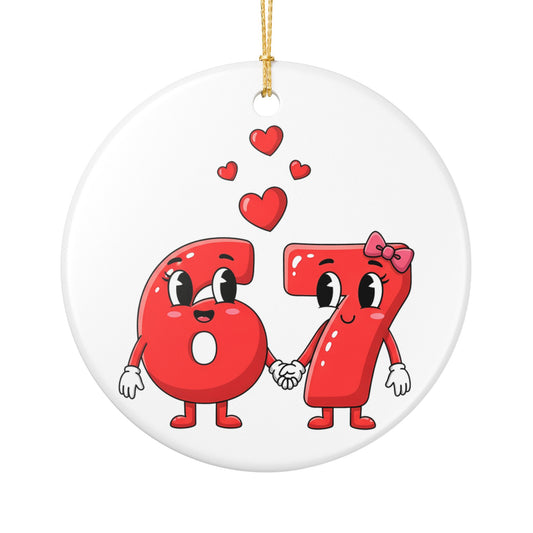 67 Ornament - Funny Kids Christmas 6 7 Ornament - Six Seven Ornament, 2025 Slang Christmas, Funny Teen Gen Alpha Christmas Gift - 67 Gift