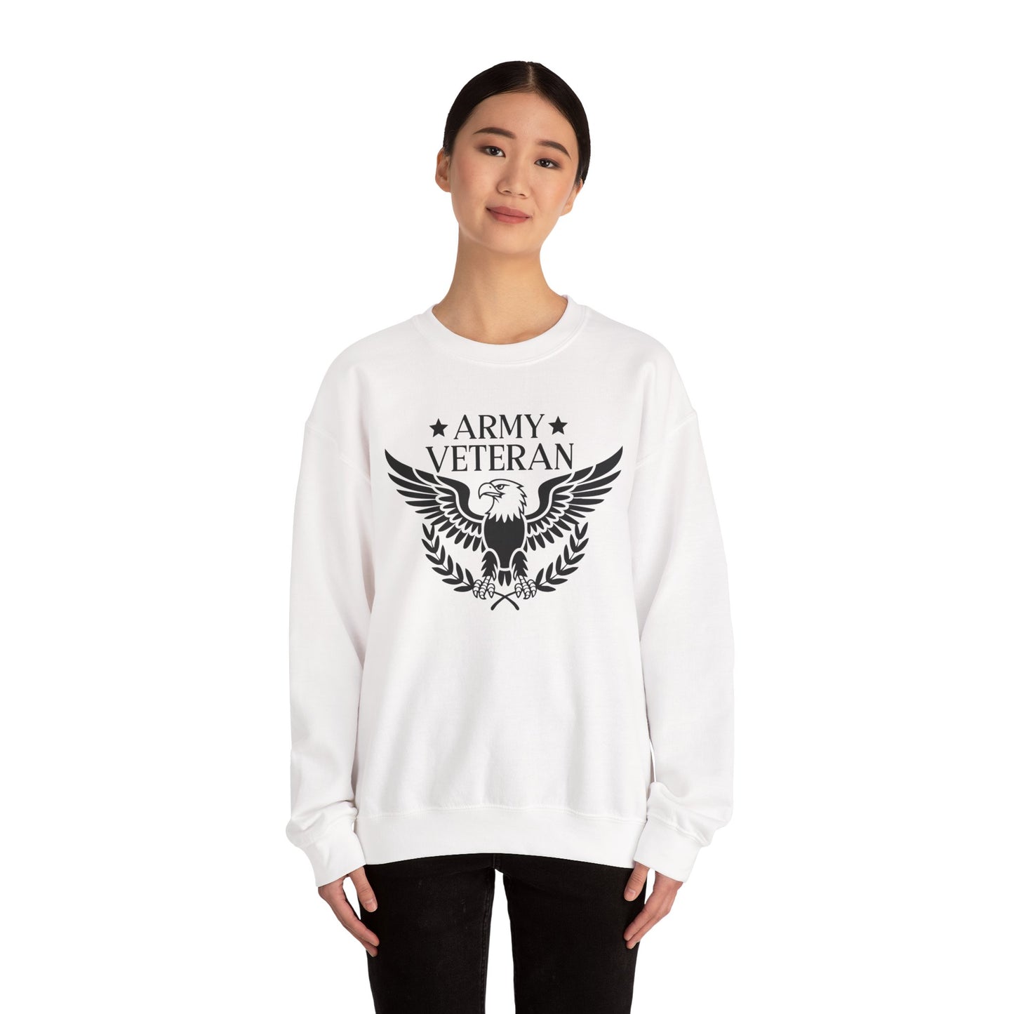 Army Veteran Crewneck Sweatshirt, Tribute Apparel, Gift for Veteran, Military Pride Sweatshirt, Comfortable Casual Wear, Veteran Day Gift