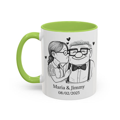 You're My Greatest Adventure Coffee Cup, Custom Line Drawing Couple Mug, Anniversary Gift For Husband Wife, Engagement Gift, Valentine's Day