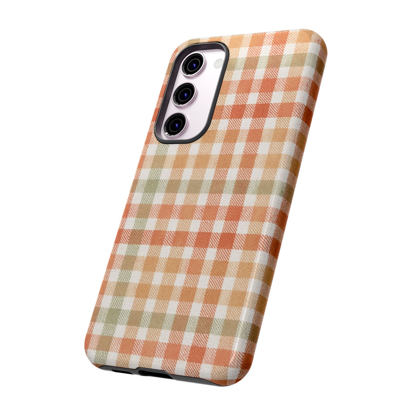 Boho Checkered Phone Case | Neutral Aesthetic Plaid Case | Retro Minimalist Check Design | iPhone Cover | Samsung Cover